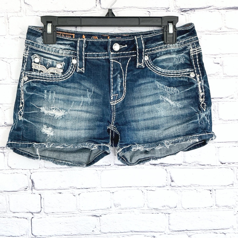 Rock Revival Kai Shorts Low Rise Size 27 Distressed Frayed